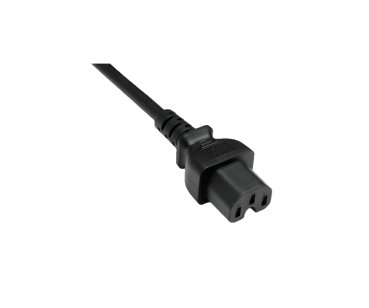 DINIC Stromkabel, Warmgeräte-Verlängerung C14 auf C15, VDE, 1mm², schwarz, 1,5m